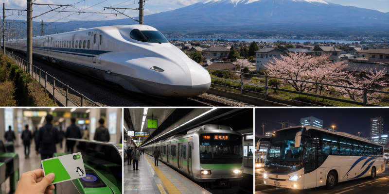 Shinkansen train and buses